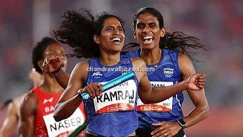 ಏಷ್ಯನ್ ಗೇಮ್ಸ್: 4x400 ಮೀ. ರಿಲೇ ಓಟದಲ್ಲಿ ಭಾರತದ ಮಹಿಳೆಯರಿಗೆ ಚಿನ್ನದ ಗರಿ; ಕರ್ನಾಟಕದ ಪೂವಮ್ಮಗೆ ಹೆಮ್ಮೆ!